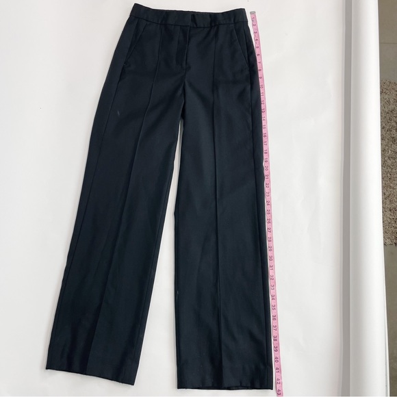 J CREW COLLECTION Full-Length Wide-Leg Tuxedo Pant Italian Wool NWOT BLACK Sz 2 - Picture 7 of 16
